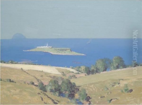 Island Of Pladda And Ailsa Craig Oil Painting by George Houston