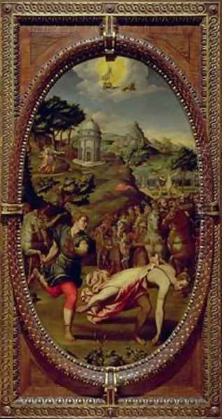 Atalanta and Hippomenes 1572 Oil Painting by Sebastiano Marsili