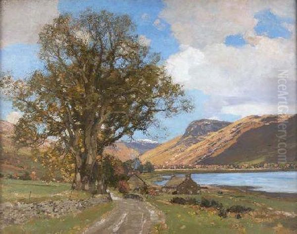 By The Lochside Oil Painting by George Houston