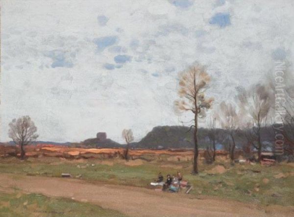 The Picnic At Dundonald Oil Painting by George Houston