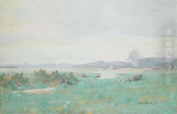 Kelp Burning Near Largs Oil Painting by George Houston