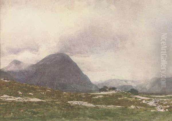 View Over The Scottish Highlands Oil Painting by George Houston