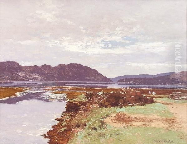 Children By Loch Fyne Oil Painting by George Houston