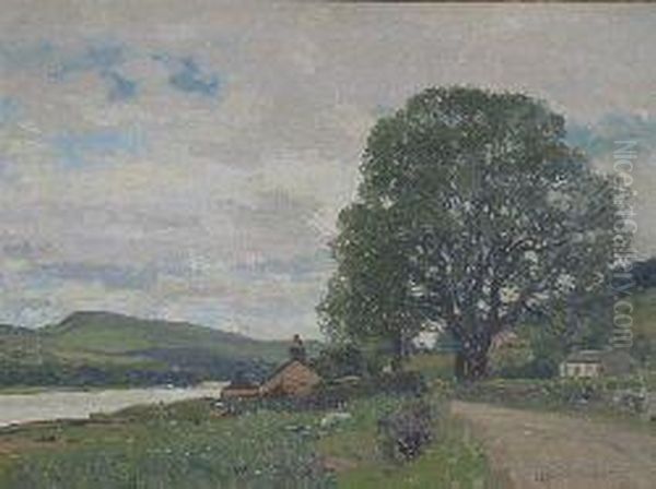 Cottage By The Loch Oil Painting by George Houston