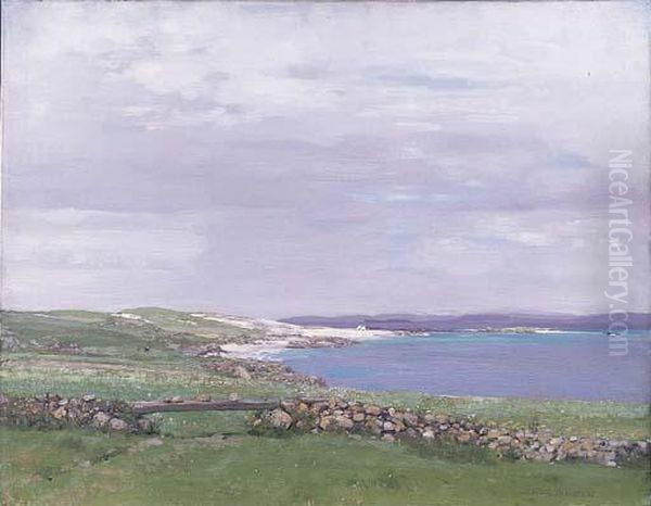 Golf Links On The Ayrshire Coast Oil Painting by George Houston