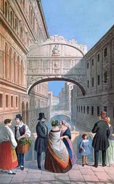 The Bridge of Sighs Venice Oil Painting by Marco Moro