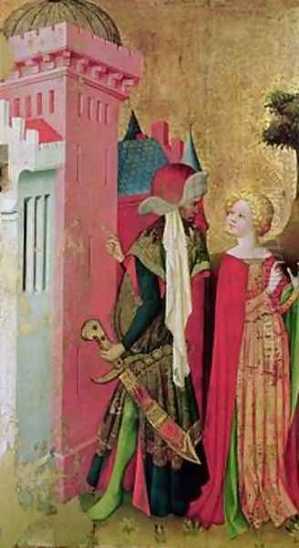 St Barbara Locked in a Tower by her Father Oil Painting by Francke Master