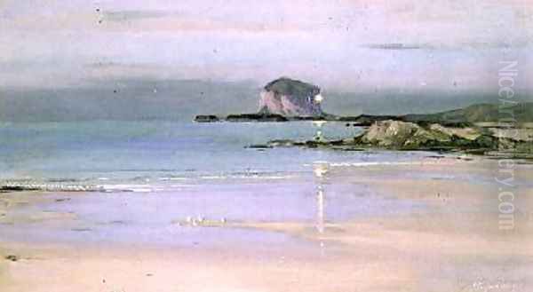 Bass Rock Oil Painting by John Campbell Mitchell