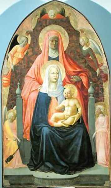 Madonna and Child with St Anne 1424-5 Oil Painting by T. & Masolino, T. Masaccio