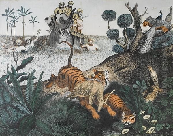 The Tiger Hunt Oil Painting by Samuel Howitt