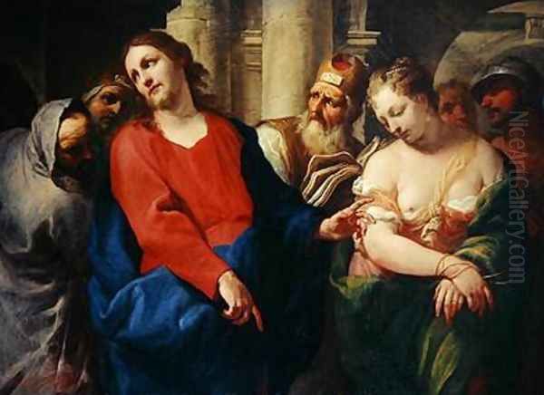 The Adulteress before Christ Oil Painting by Antonio Molinari