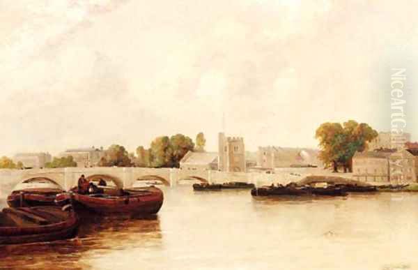 On the Thames at Putney Oil Painting by Gordon Arthur Meadows