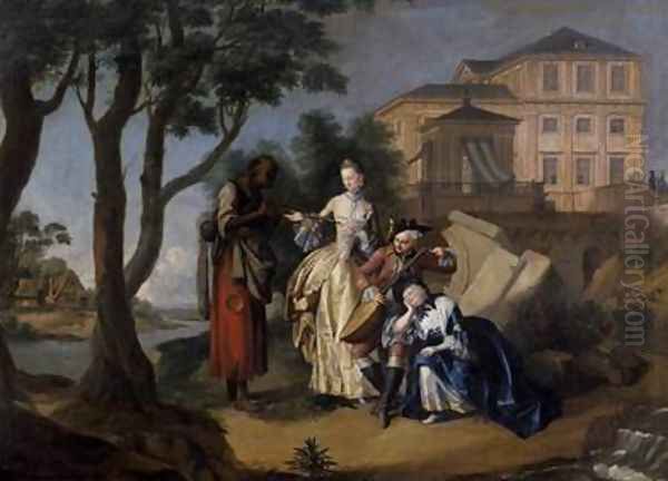 Fortune Telling Gypsy 1762 Oil Painting by Jakob Michel