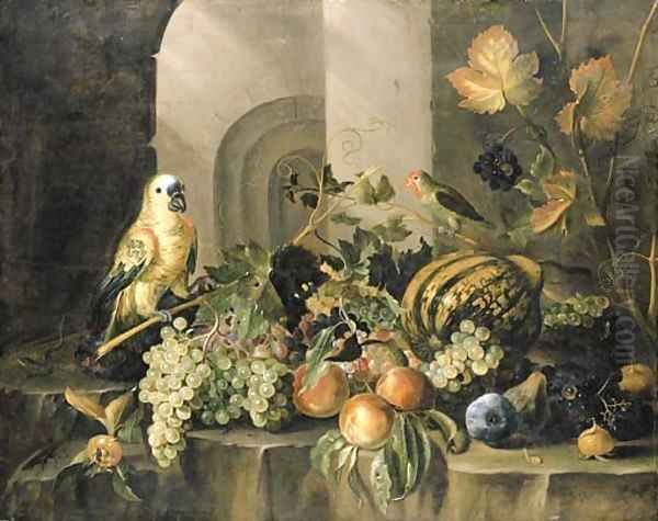 A parrot Oil Painting by Jacob Marrel