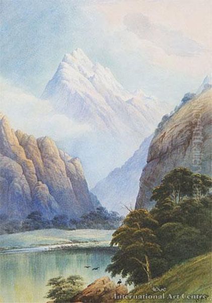 Mountain Scene, Southland Oil Painting by John Barr Clarke Hoyte