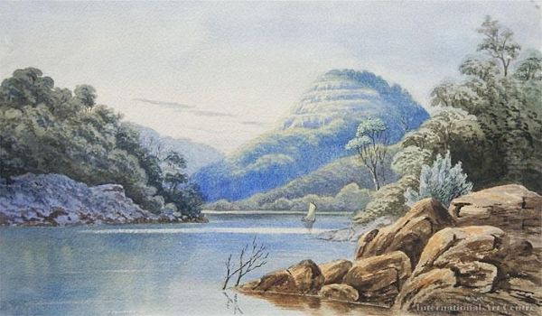 Southern Lake Oil Painting by John Barr Clarke Hoyte