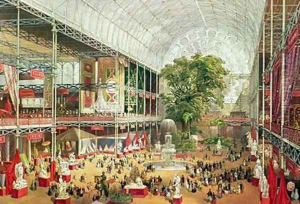 Interior View of Crystal Palace during the Great Exhibition of 1851 Oil Painting by McNevin, J.