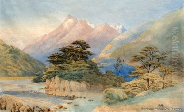 Otira Valley Oil Painting by John Barr Clarke Hoyte