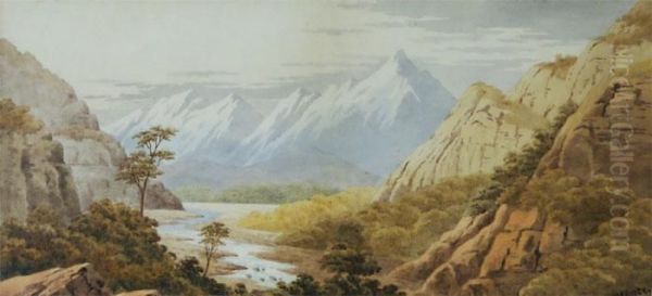 Southern Alps Oil Painting by John Barr Clarke Hoyte