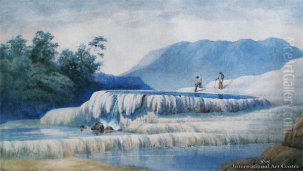 White Terraces Oil Painting by John Barr Clarke Hoyte