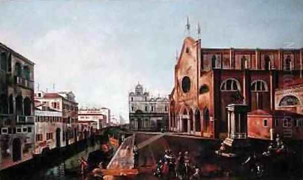 A View of the Campo SS Giovanni e Paolo Venice Oil Painting by (follower of) Marieschi, Michele