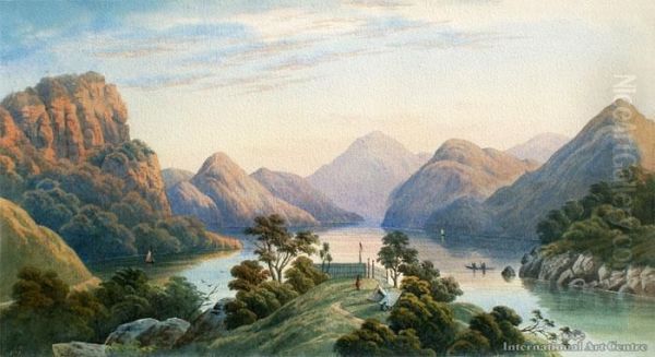 Lake Waikaremoana Oil Painting by John Barr Clarke Hoyte