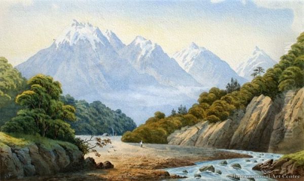 Surveyor's Camp, Matukituki Valley Oil Painting by John Barr Clarke Hoyte