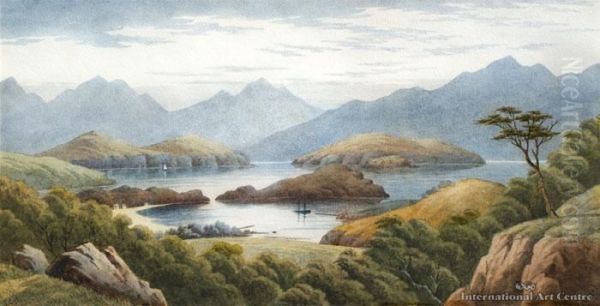 Queen Charlotte Sound Oil Painting by John Barr Clarke Hoyte