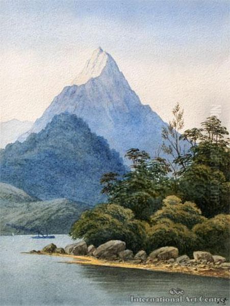 Mitre Peak Oil Painting by John Barr Clarke Hoyte