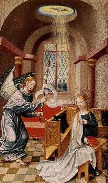 Annunciation 17th Oil Painting by (manner of) Memling, Hans