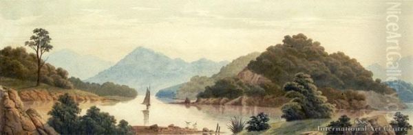 Whangaroa Harbour Oil Painting by John Barr Clarke Hoyte