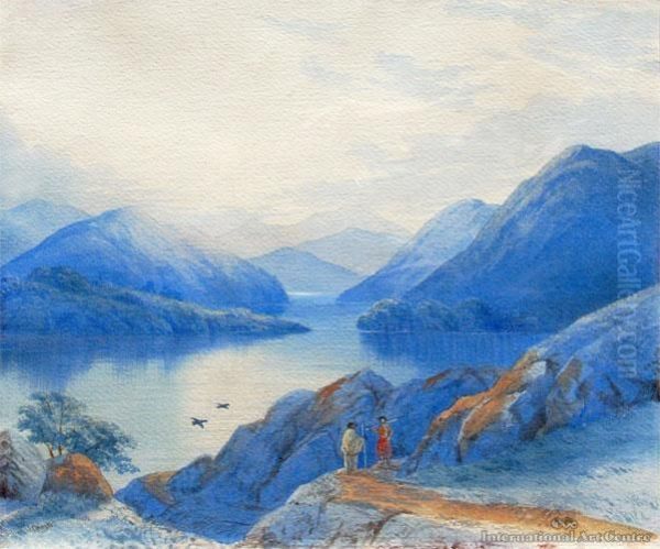 Lake Waikaremoana Oil Painting by John Barr Clarke Hoyte