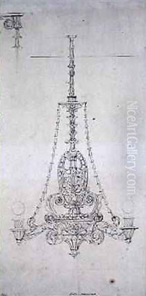 Design for a Chandelier Oil Painting by George Maddox