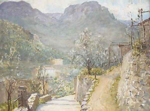 A hillside road, Majorca Oil Painting by Walter McAdam