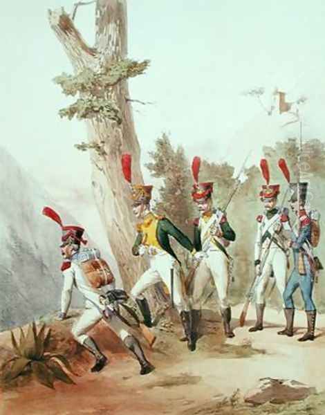 French Troops 2 Oil Painting by Marbot, Alfred de