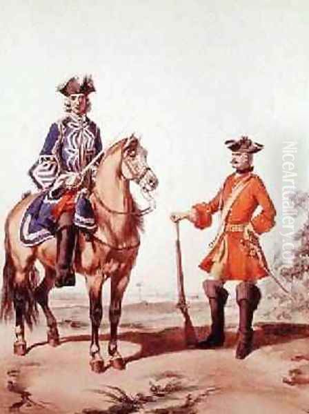 Provost Marshal of the Constabulary and a Member of the Military Police in 1724 Oil Painting by Marbot, Alfred de