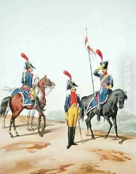 French Troops Oil Painting by Marbot, Alfred de