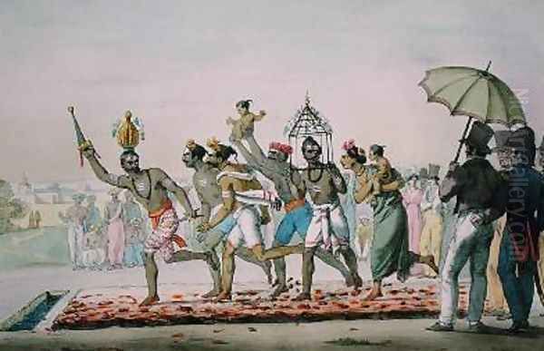 Fire walking festival India from LInde Francaise Oil Painting by Midy, Emmanuel Adolphe