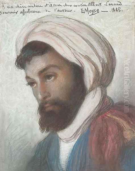 Portrait of an Algerian Jew Oil Painting by Edouard Moyse