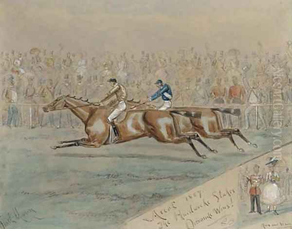 The Hardwicke Stakes, Royal Ascot, 1887 Oil Painting by George Finch Mason