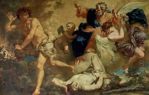 The Fall of Cain Oil Painting by Giambattista Mengardi