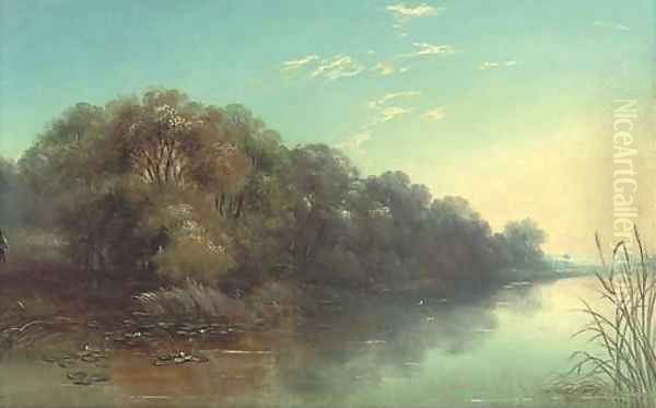 The Thames, near Laleham Oil Painting by J. Mundell