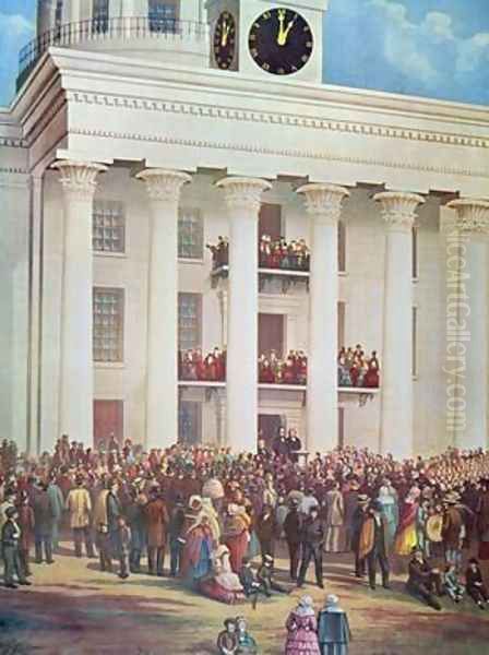 Inauguration of Jefferson Davis at Senate House Montgomery Alabama 18th February 1861 Oil Painting by James Massolon