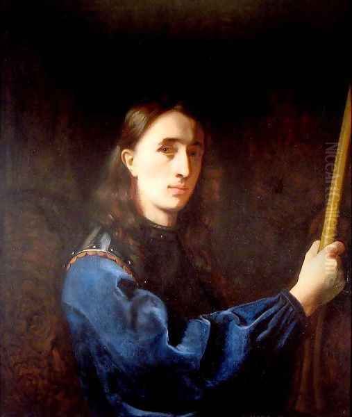 Self-Portrait in a Blue Coat with Cuirass Oil Painting by Johann Ulrich Mayr