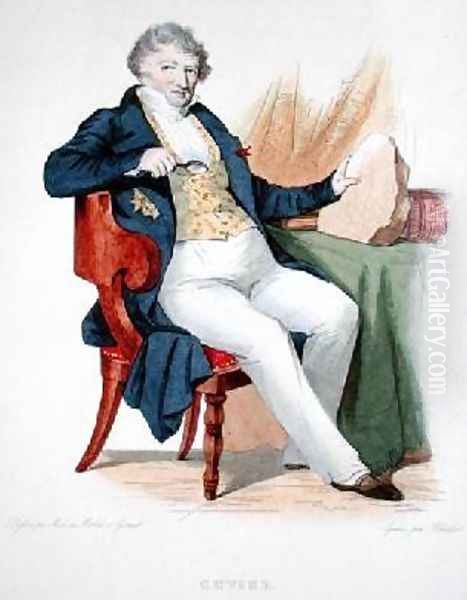 Georges Cuvier 1769-1832 illustration from Le Plutarque Francais Oil Painting by Lizinska-Aimee-Zoe de Mirbel