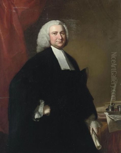 Portrait Of A Cleric Oil Painting by Thomas Hudson