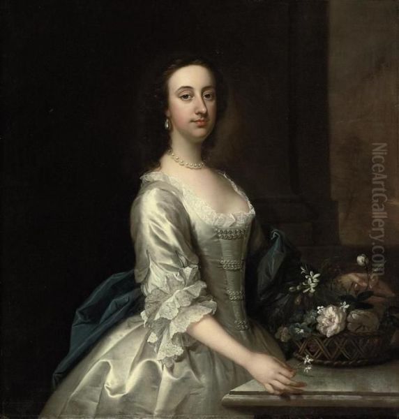 Portrait Of A Lady Oil Painting by Thomas Hudson