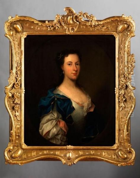 Portrait Einer Jungen Adeligen Dame Oil Painting by Thomas Hudson