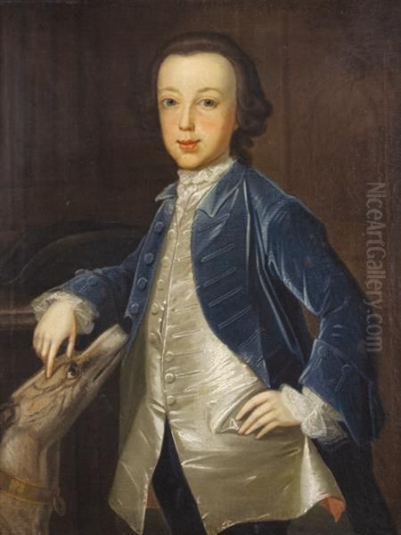 Portrait Of A Gentleman With A Greyhound Oil Painting by Thomas Hudson