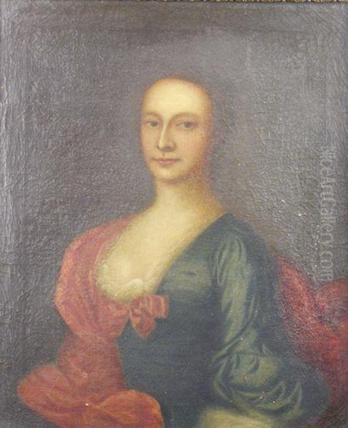 Portrait Of A Gentleman,
Half Length,
In A Brown Coat; Portrait Of A Lady,
Half Length,
In A Blue Dress And A Red Mantle Oil Painting by Thomas Hudson